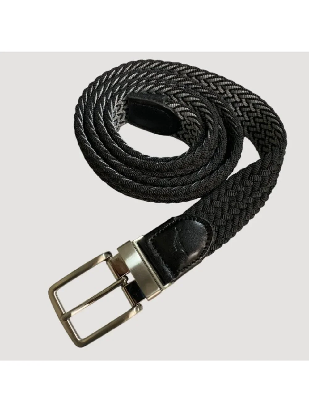 NWT Tommy Bahama Men's L/XL Black & Gray Stretch Reversible Belt